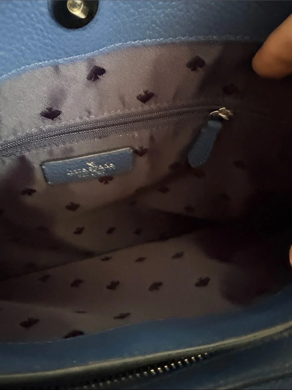 kate spade Leila Blue Pebbled Leather with suede Shoulder Bag